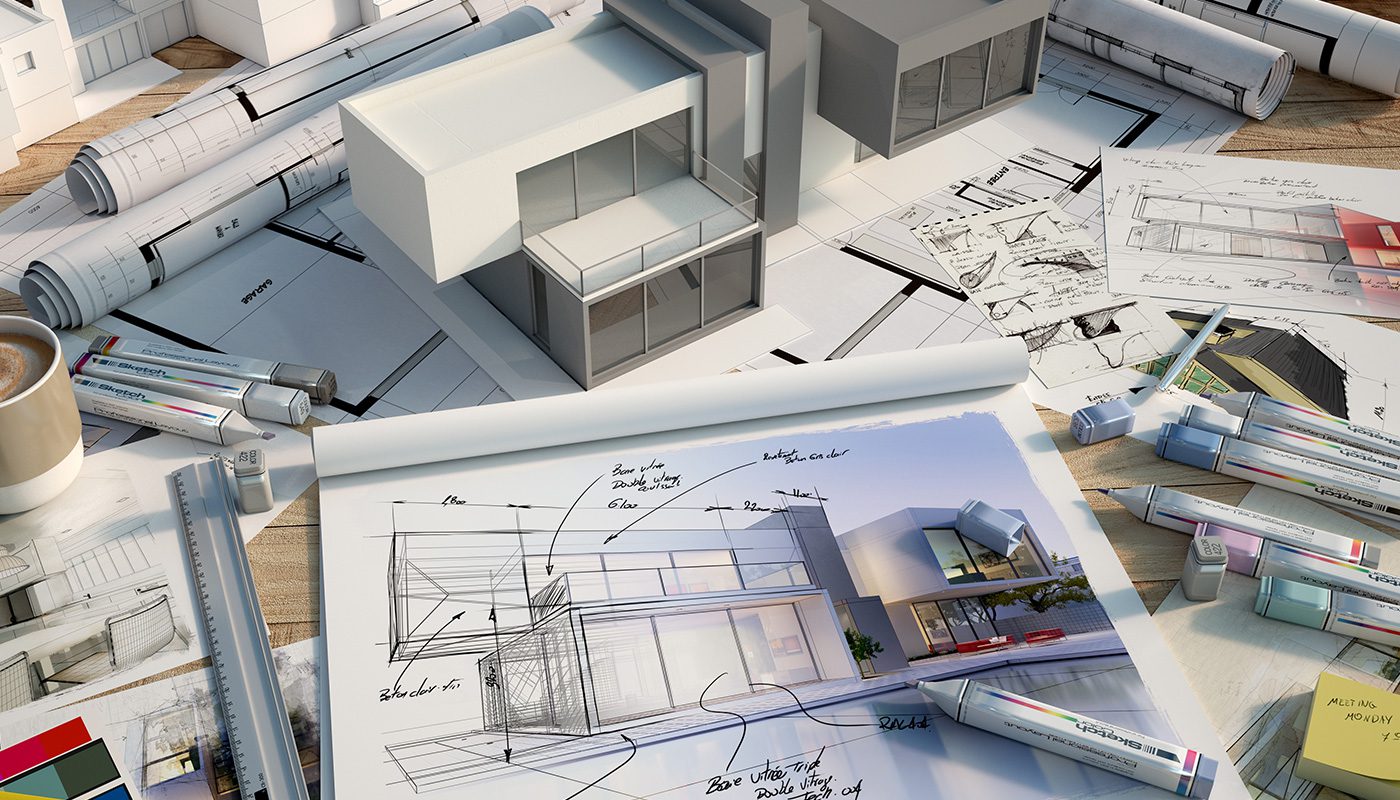 Architecture Background Building Sketch Design Vector Download